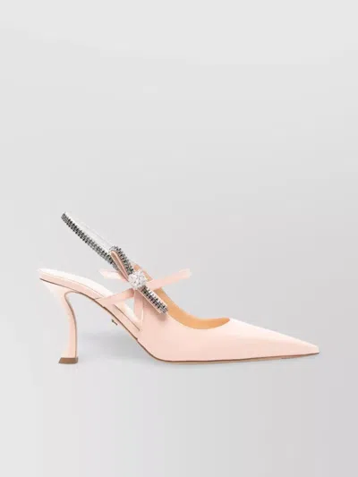 Mach&mach Crystal Cuba Patent Leather Slingback 85mm In Pink