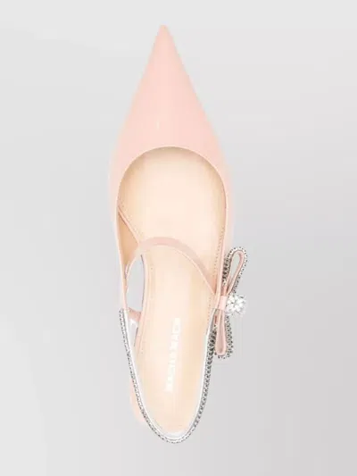Mach&mach Crystal Cube Slingback Flats 10mm In Nude