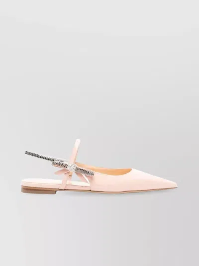 Mach&mach Crystal Cube Slingback Flats 10mm In Nude