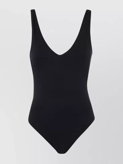 Entire Studios V Neck Bodysuit Low Back In Blue