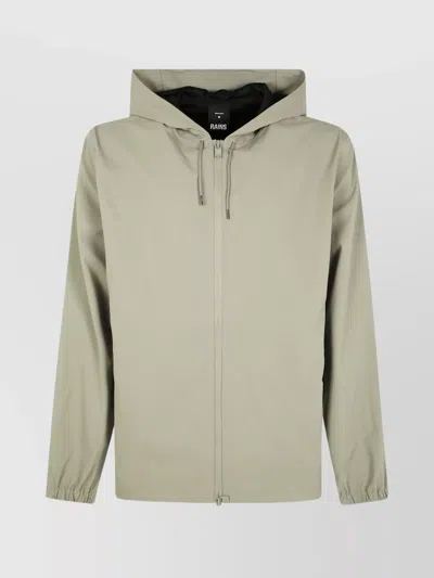 Rains Drawstring Hood Waterproof Jacket In Neutral