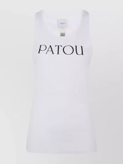 Patou Organic Cotton Fitted Tank Top Clothing In White