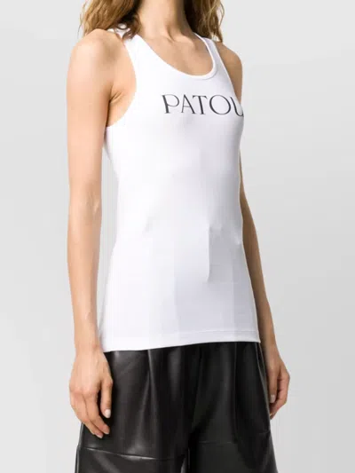Patou Organic Cotton Fitted Tank Top Clothing In White