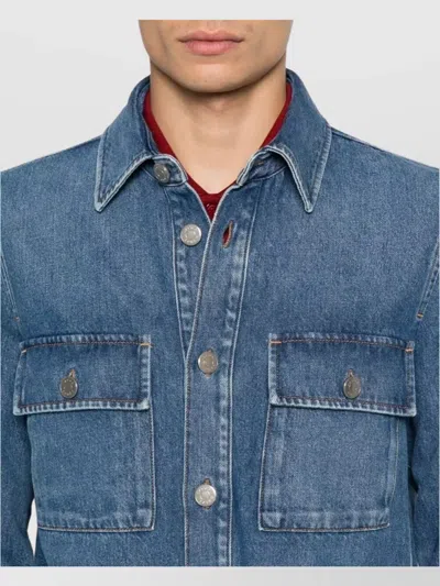 Jacob Cohen Denim Jacket With Chest Pockets And Point Collar In Blue
