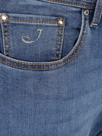 Jacob Cohen Slim Fit Stretch Denim Trousers In Blue