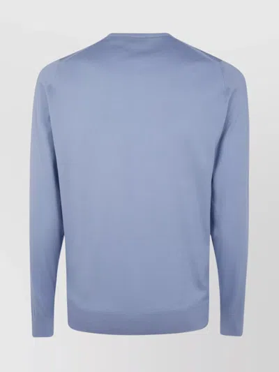 John Smedley Hatfield Long Sleeves Crewneck Pullover In Blue