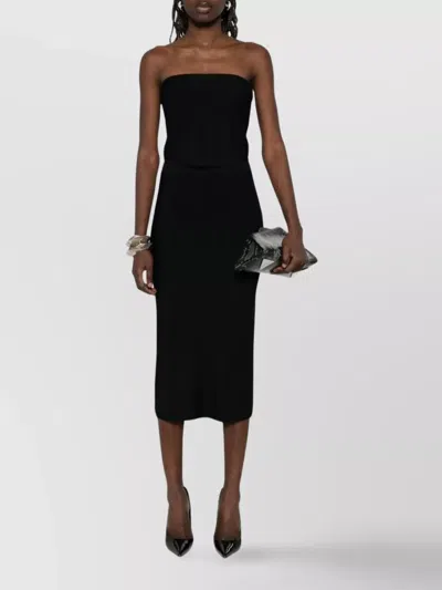 Mugler Classic Black Midi Dress By  In Black