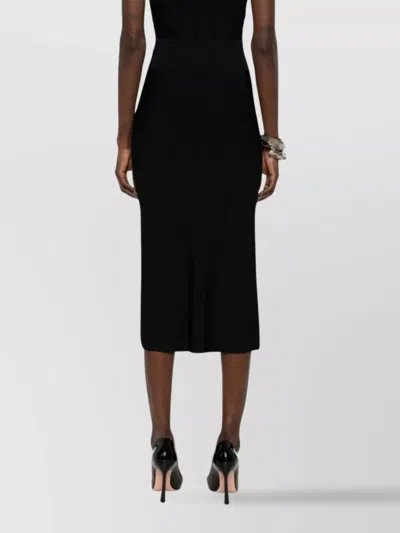 Mugler Classic Black Midi Dress By  In Black