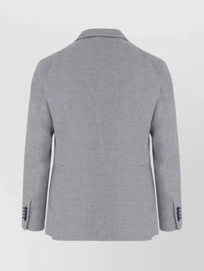 Tagliatore Tailored Jacket With Buttoned Cuffs In Gray