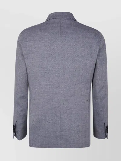 Tagliatore Tailored Jacket With Buttoned Cuffs In Gray