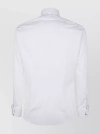 Junya Watanabe Men's Pleated Front Buttoned Cuffs Shirt In White