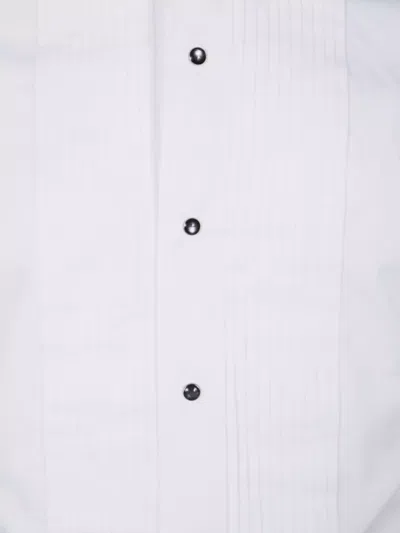 Junya Watanabe Men's Pleated Front Buttoned Cuffs Shirt In White