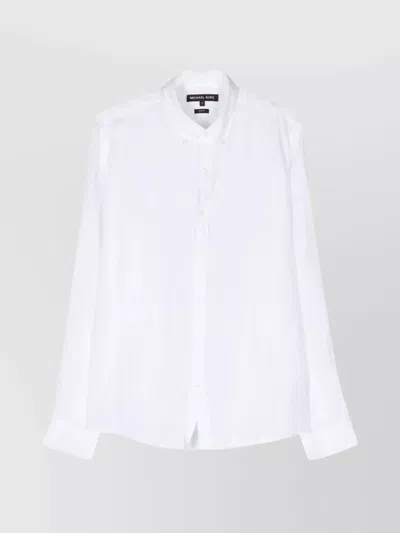 Michael Kors Linen Shirt Long Sleeves In White