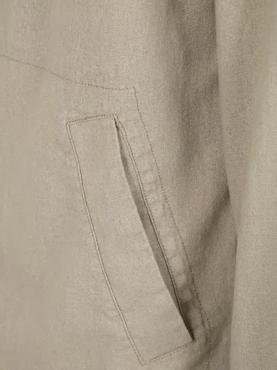 Michael Kors Long Sleeves Linen Cotton Jacket In Green