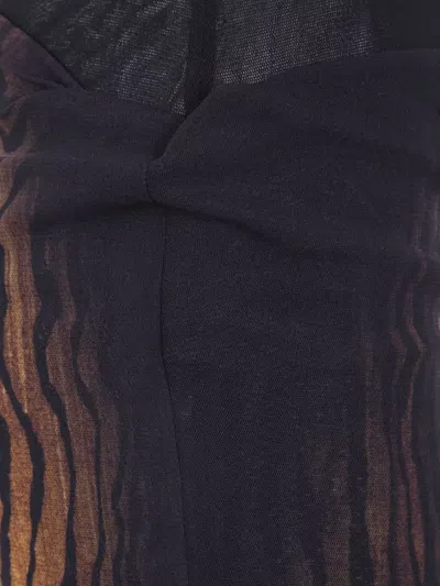 Jean Paul Gaultier Animal Print High Waist Sheer Overlay Skirt In Brown