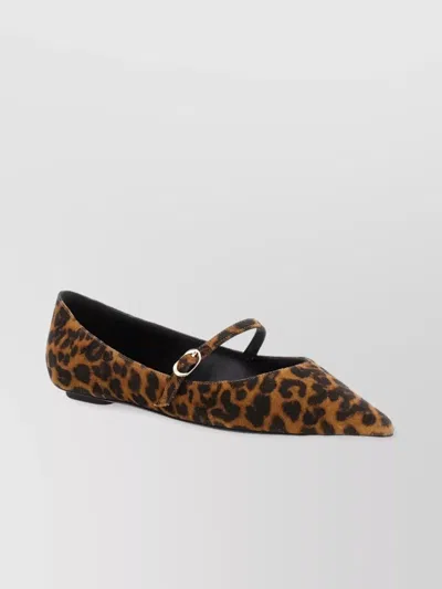 Stuart Weitzman "emilia" Mary Jane Flat In Animal Print