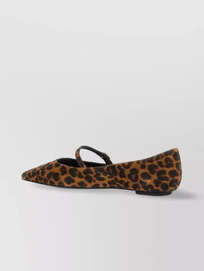 Stuart Weitzman "emilia" Mary Jane Flat In Animal Print