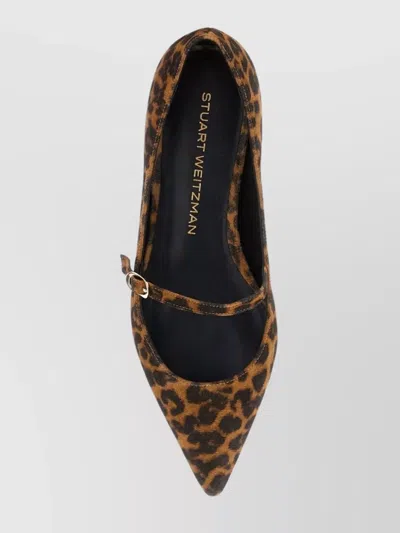 Stuart Weitzman "emilia" Mary Jane Flat In Animal Print