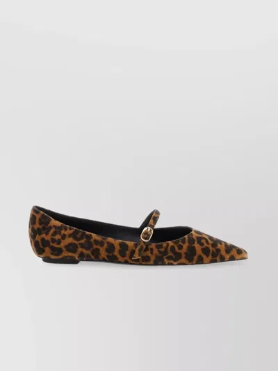 Stuart Weitzman "emilia" Mary Jane Flat In Animal Print