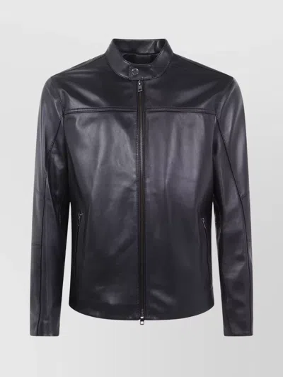 Michael Kors Timeless Racer Jacket With Front Pockets In Black