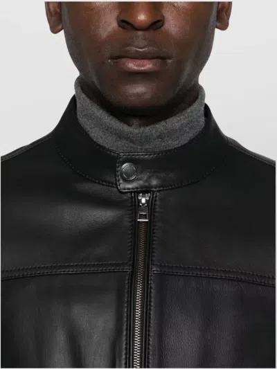 Michael Kors Timeless Racer Jacket With Front Pockets In Black