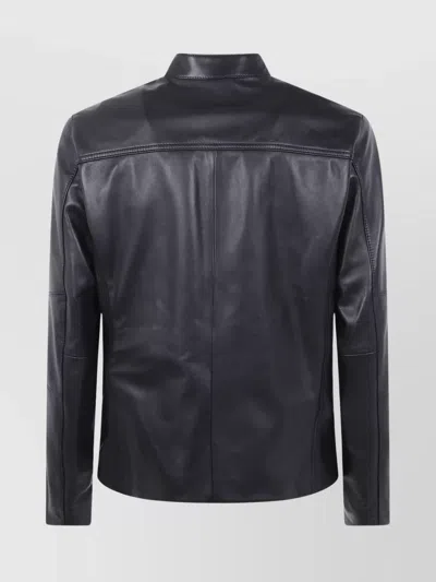 Michael Kors Timeless Racer Jacket With Front Pockets In Black