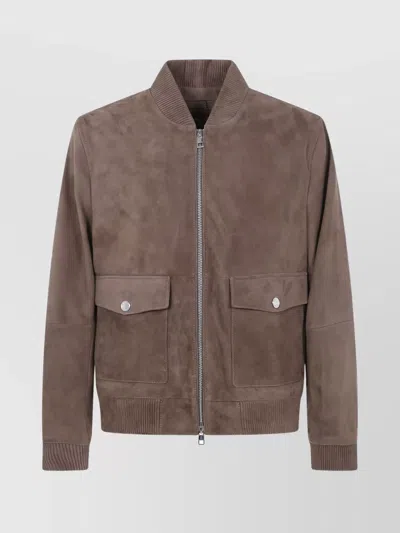 Michael Kors Bomber Jacket In Brown