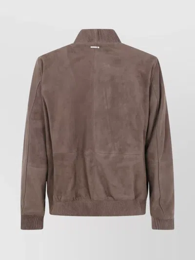 Michael Kors Bomber Jacket In Brown