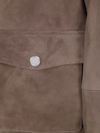 Michael Kors Bomber Jacket In Brown