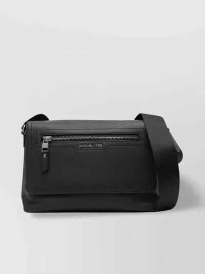 Michael Kors "hudson" Small Flap Messenger Bag In Black