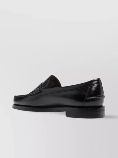 Sebago Round Toe Slip-on Moccasins With Cut-out Upper Design In Black