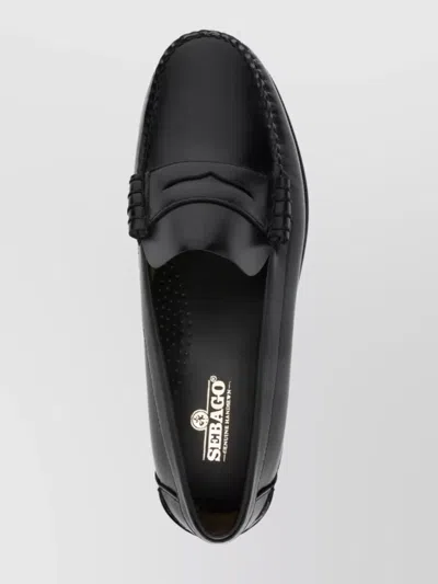 Sebago Round Toe Slip-on Moccasins With Cut-out Upper Design In Black