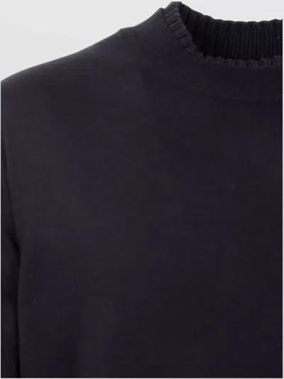 Sacai Cashmere Cotton Knit Pullover In Blue