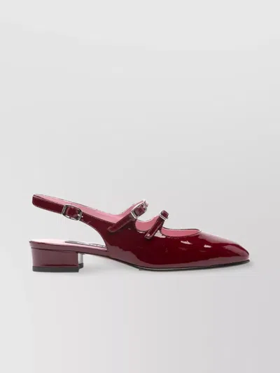 Carel Paris Pêche Patent-leather Slingback Pumps In Burgundy