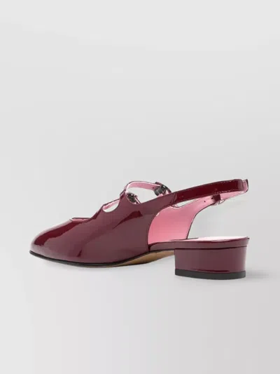 Carel Paris Pêche Patent-leather Slingback Pumps In Burgundy