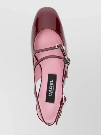 Carel Paris Pêche Patent-leather Slingback Pumps In Burgundy