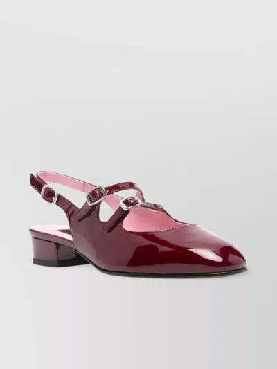 Carel Paris Pêche Patent-leather Slingback Pumps In Burgundy