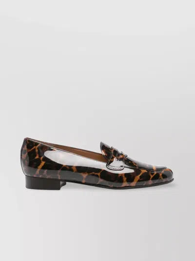 Carel Paris Round Toe Loafer Shoes With Tortoiseshell Pattern In Multi