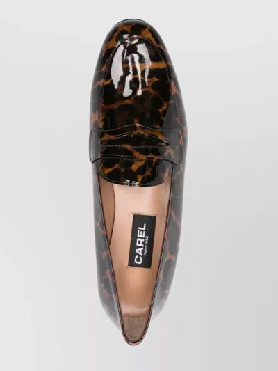 Carel Paris Round Toe Loafer Shoes With Tortoiseshell Pattern In Multi