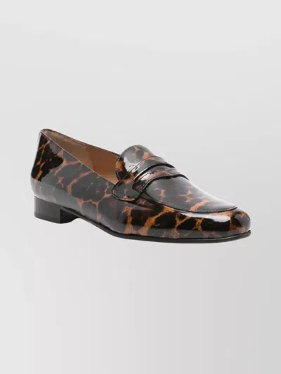 Carel Paris Round Toe Loafer Shoes With Tortoiseshell Pattern In Multi