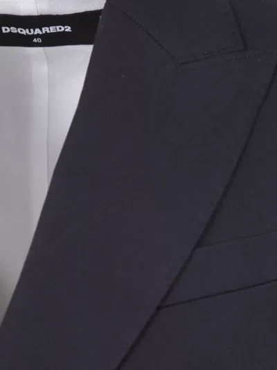 Dsquared2 Carolyn Double Breasted Peak Jacket In Blue