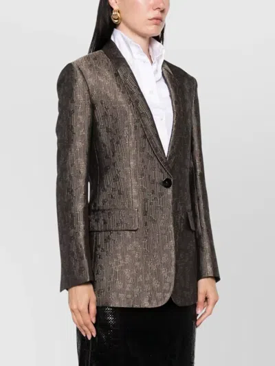 Giorgio Armani Single-breasted Jacket In Brown