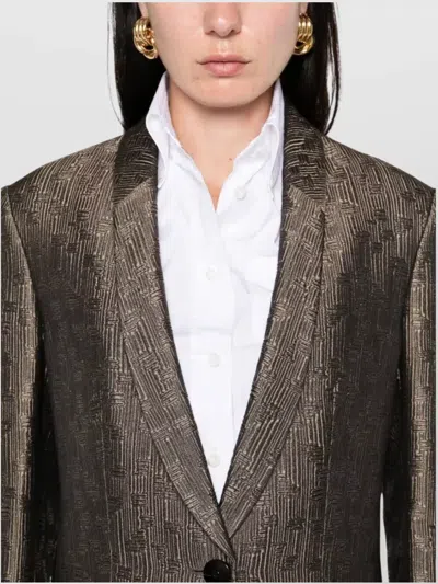 Giorgio Armani Single-breasted Jacket In Brown
