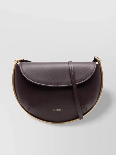 Wandler Mini Curved Strap Crossbody Gold-tone In Red