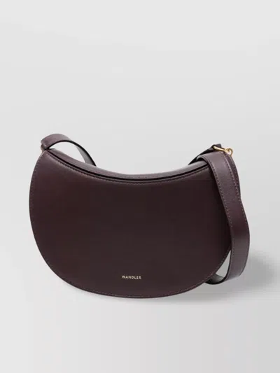 Wandler Adjustable Strap Curved Shape Bag In Red