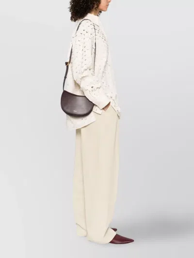 Wandler Adjustable Strap Curved Shape Bag In Red