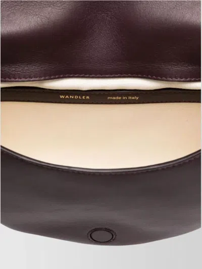 Wandler Adjustable Strap Curved Shape Bag In Red