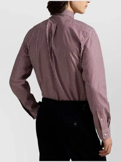 Polo Ralph Lauren Striped Long Sleeve Sport Shirt In Red