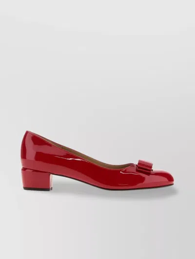 Ferragamo 30mm Vara Bow-detail Leather Pumps In Red