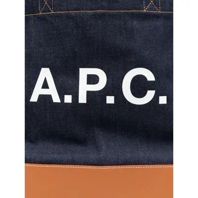Apc A.p.c. Axel Small Denim Tote Bag In Blue